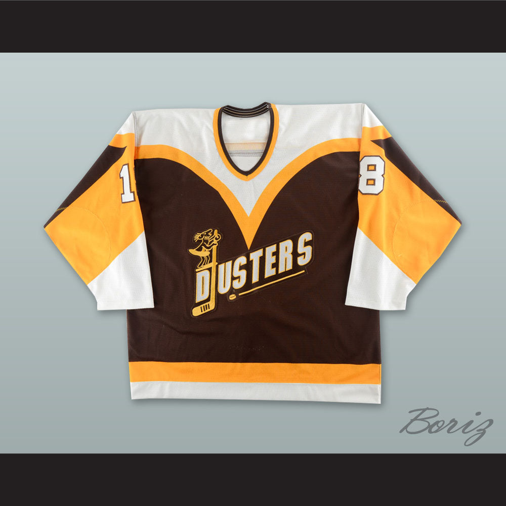 Brian Lee 18 Binghamton Broome Dusters Brown Hockey Jersey