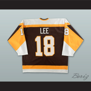 Brian Lee 18 Binghamton Broome Dusters Brown Hockey Jersey