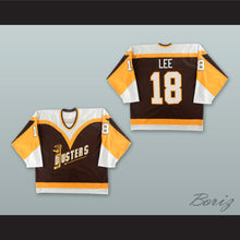 Load image into Gallery viewer, Brian Lee 18 Binghamton Broome Dusters Brown Hockey Jersey