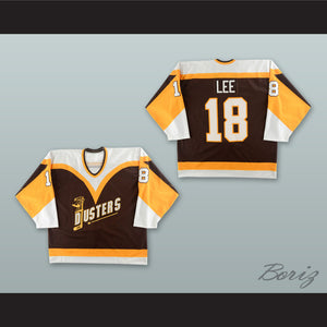 Brian Lee 18 Binghamton Broome Dusters Brown Hockey Jersey