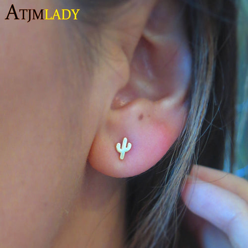 Brincos Special Offer Time-limited Brinco  High Quality 925 Sterling Cute Simple Studs Girl Cactus Earring For Kids Women