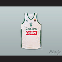 Load image into Gallery viewer, Brock Motum 12 BC Zalgiris Kaunas Lithuania White Basketball Jersey