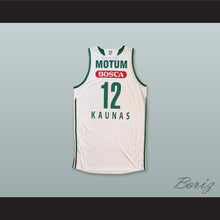 Load image into Gallery viewer, Brock Motum 12 BC Zalgiris Kaunas Lithuania White Basketball Jersey