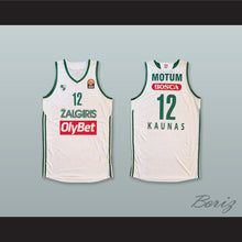 Load image into Gallery viewer, Brock Motum 12 BC Zalgiris Kaunas Lithuania White Basketball Jersey