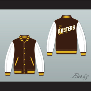Broome Dusters Brown and White Varsity Letterman Jacket-Style Sweatshirt 1