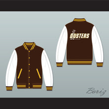 Load image into Gallery viewer, Broome Dusters Brown and White Varsity Letterman Jacket-Style Sweatshirt 2