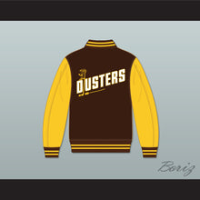 Load image into Gallery viewer, Broome Dusters Brown and Yellow Varsity Letterman Jacket-Style Sweatshirt 1