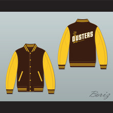 Load image into Gallery viewer, Broome Dusters Brown and Yellow Varsity Letterman Jacket-Style Sweatshirt 1
