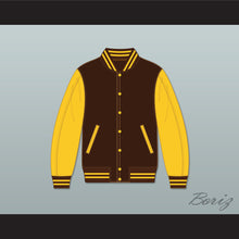 Load image into Gallery viewer, Broome Dusters Brown and Yellow Varsity Letterman Jacket-Style Sweatshirt 2