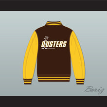 Load image into Gallery viewer, Broome Dusters Brown and Yellow Varsity Letterman Jacket-Style Sweatshirt 2