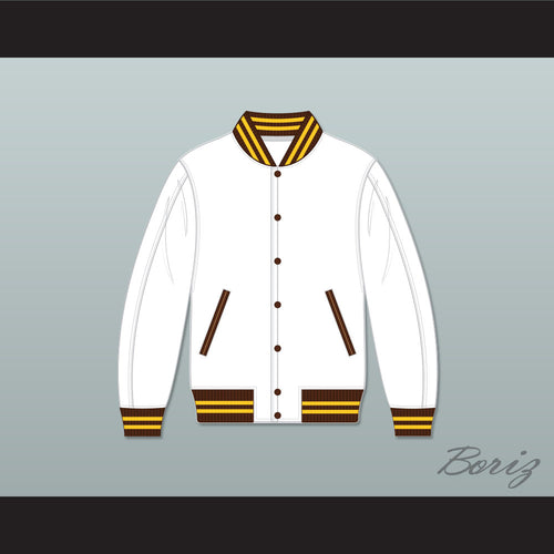 Broome Dusters White Varsity Letterman Jacket-Style Sweatshirt 1