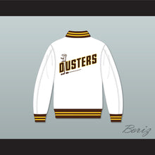 Load image into Gallery viewer, Broome Dusters White Varsity Letterman Jacket-Style Sweatshirt 1