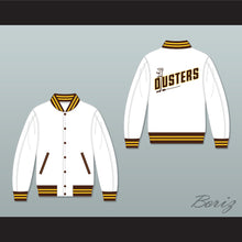 Load image into Gallery viewer, Broome Dusters White Varsity Letterman Jacket-Style Sweatshirt 1