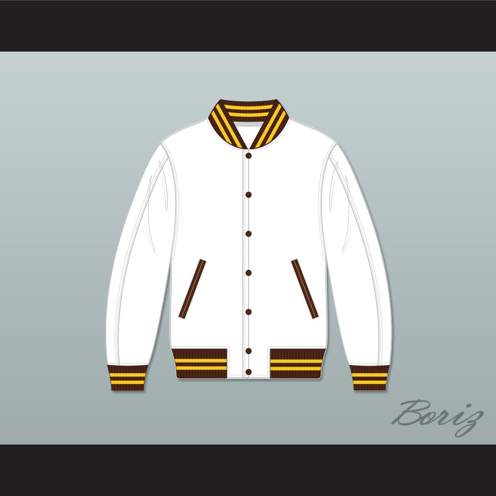 Broome Dusters White Varsity Letterman Jacket-Style Sweatshirt 2