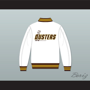 Broome Dusters White Varsity Letterman Jacket-Style Sweatshirt 2