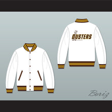Load image into Gallery viewer, Broome Dusters White Varsity Letterman Jacket-Style Sweatshirt 2