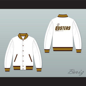 Broome Dusters White Varsity Letterman Jacket-Style Sweatshirt 2