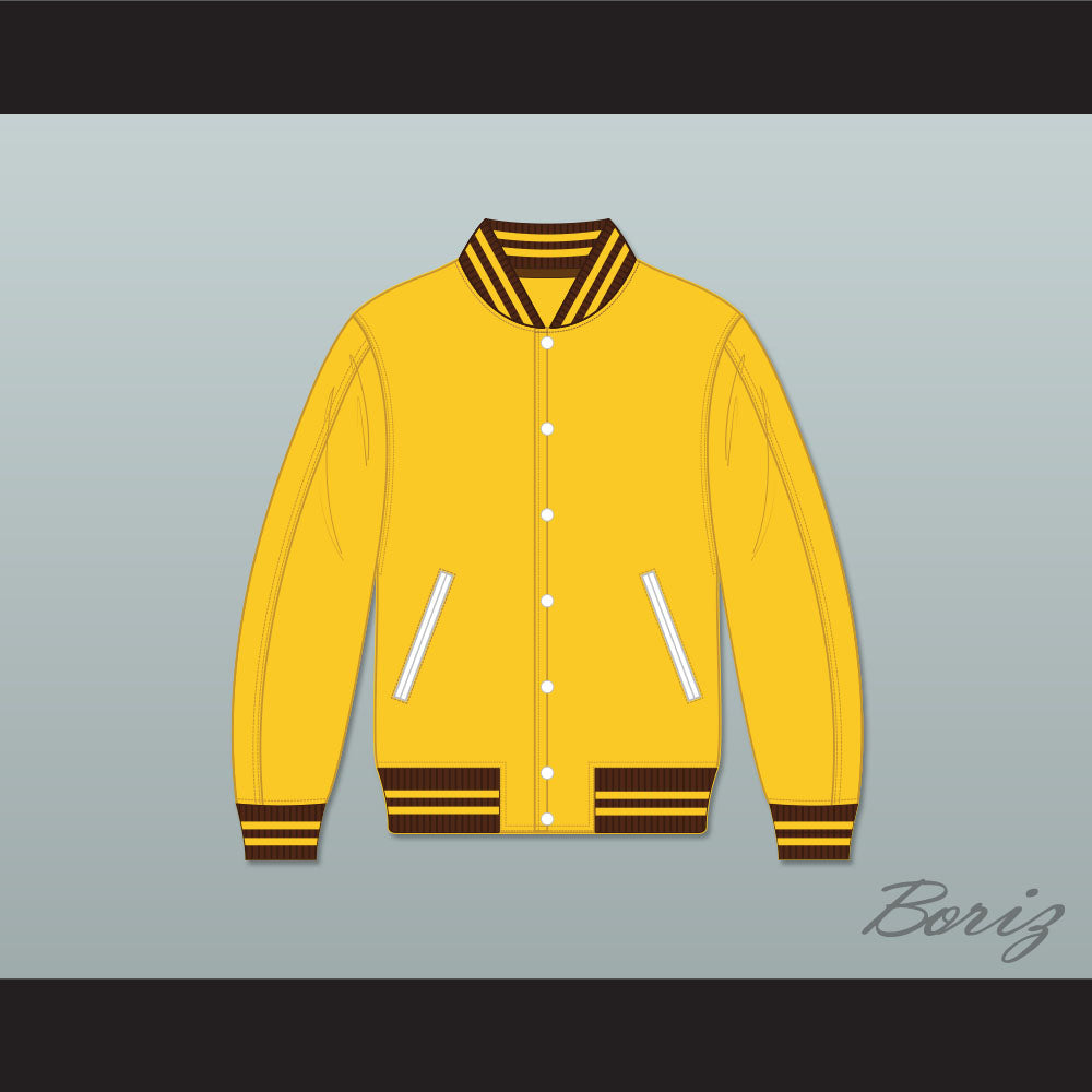 Broome Dusters Yellow Varsity Letterman Jacket-Style Sweatshirt 1