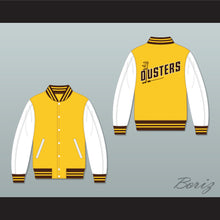 Load image into Gallery viewer, Broome Dusters Yellow and White Varsity Letterman Jacket-Style Sweatshirt 1