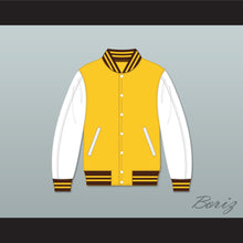 Load image into Gallery viewer, Broome Dusters Yellow and White Varsity Letterman Jacket-Style Sweatshirt 2