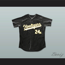 Load image into Gallery viewer, Mars 24K Hooligans Black Pinstriped Baseball Jersey