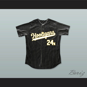 Mars 24K Hooligans Black Pinstriped Baseball Jersey