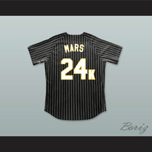 Load image into Gallery viewer, Mars 24K Hooligans Black Pinstriped Baseball Jersey