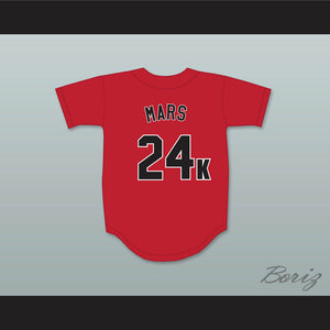 Mars 24K Hooligans Red Baseball Jersey