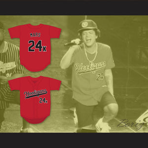 Mars 24K Hooligans Red Baseball Jersey