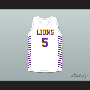Bryce McGowens 5 Legacy Early College Lions White Basketball Jersey 1