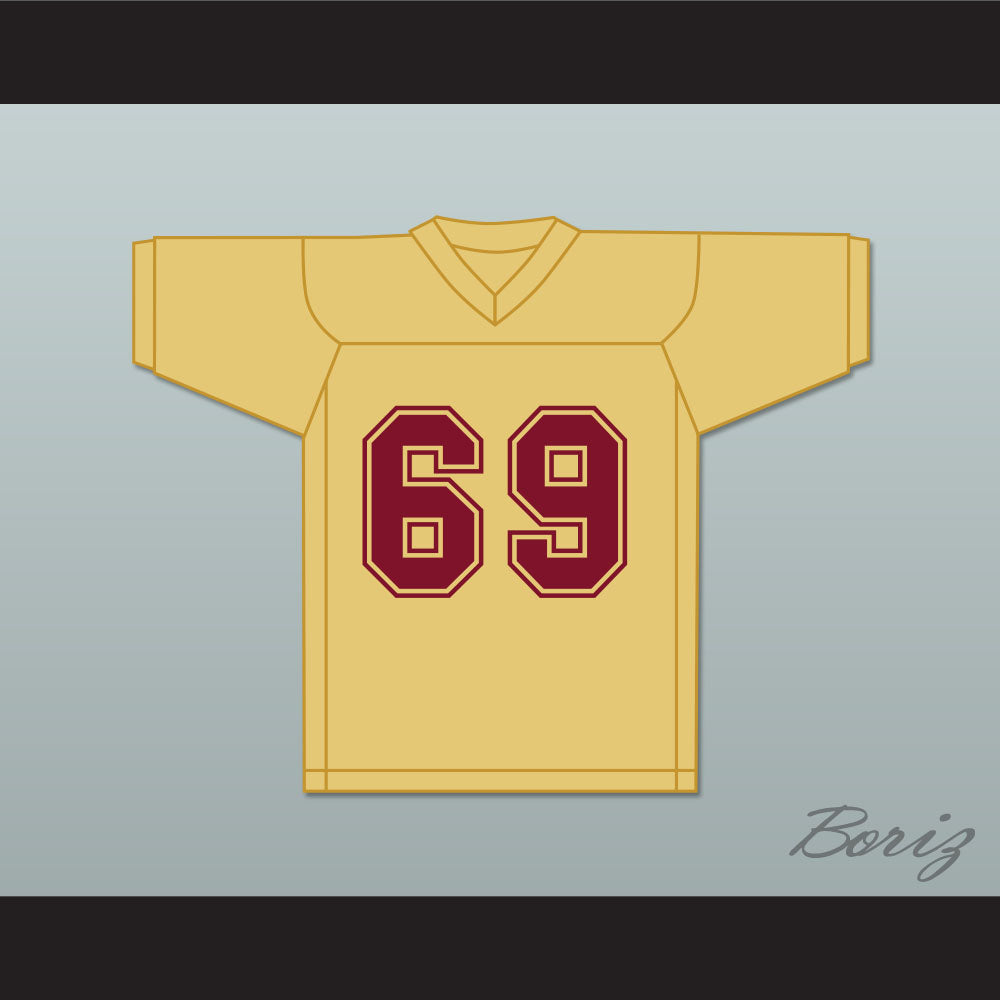 Buddy Boy 69 Heartland State University Comebacks Gold Practice Football Jersey