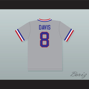 Crash Davis 8 Bull Durham Gray Baseball Jersey