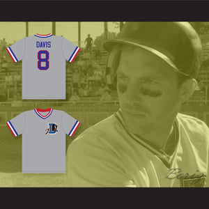 Crash Davis 8 Bull Durham Gray Baseball Jersey