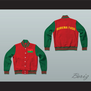 Burkina Faso Varsity Letterman Jacket-Style Sweatshirt