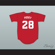 Load image into Gallery viewer, Buster Posey 28 Lee County High School Trojans Red Baseball Jersey 2