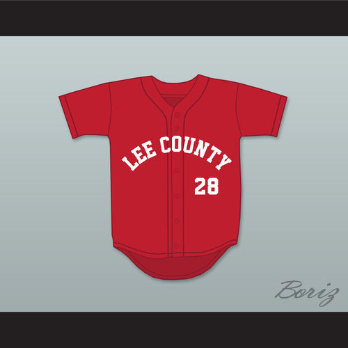 Buster Posey 28 Lee County High School Trojans Red Baseball Jersey 1