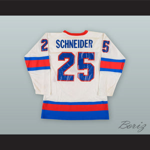 Buzz Schneider 25 USA National Team White Hockey Jersey