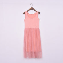 Load image into Gallery viewer, CHICEVER 2020 Spring Tank Sleeveless Mesh Dress Women Patchwork High Waist Oversize Loose O Neck Dresses Female Fashion Clothing