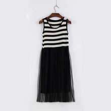Load image into Gallery viewer, CHICEVER 2020 Spring Tank Sleeveless Mesh Dress Women Patchwork High Waist Oversize Loose O Neck Dresses Female Fashion Clothing