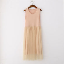 Load image into Gallery viewer, CHICEVER 2020 Spring Tank Sleeveless Mesh Dress Women Patchwork High Waist Oversize Loose O Neck Dresses Female Fashion Clothing