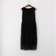 Load image into Gallery viewer, CHICEVER 2020 Spring Tank Sleeveless Mesh Dress Women Patchwork High Waist Oversize Loose O Neck Dresses Female Fashion Clothing