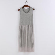 Load image into Gallery viewer, CHICEVER 2020 Spring Tank Sleeveless Mesh Dress Women Patchwork High Waist Oversize Loose O Neck Dresses Female Fashion Clothing