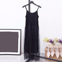 Load image into Gallery viewer, CHICEVER Sexy Spaghetti Strap Dress For Women Sleeveless Patchwork Mesh Loose Ladies Party Dresses Female Clothes Fashion New