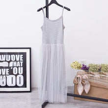Load image into Gallery viewer, CHICEVER Sexy Spaghetti Strap Dress For Women Sleeveless Patchwork Mesh Loose Ladies Party Dresses Female Clothes Fashion New