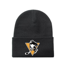 Load image into Gallery viewer, COLDOUTDOOR Winter knitted hockey fans hat with an embroidery logo blue and black