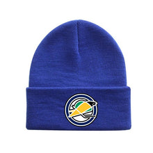 Load image into Gallery viewer, COLDOUTDOOR Winter knitted hockey fans hat with an embroidery logo blue and black