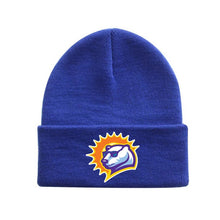 Load image into Gallery viewer, COLDOUTDOOR Winter knitted hockey fans hat with an embroidery logo blue and black