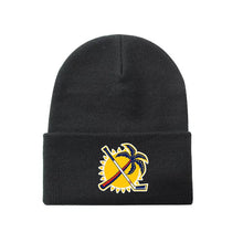 Load image into Gallery viewer, COLDOUTDOOR Winter knitted hockey fans hat with an embroidery logo blue and black