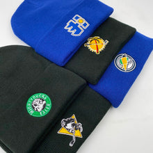 Load image into Gallery viewer, COLDOUTDOOR Winter knitted hockey fans hat with an embroidery logo blue and black