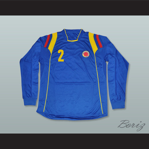 Pablo Escobar 2 Colombia Away Long Sleeve Football Soccer Jersey